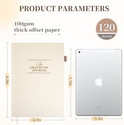 Utron Gratitude Journal, 5.5"x8.2" Journal with Prompts, Affirmation Journal with Pencil Socket, Undated Daily Gratitude Journal, Personal Organizers - Image 2