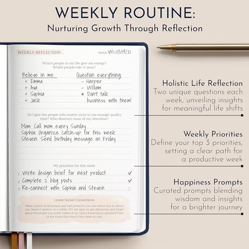 RYVE Daily Journal for Women – 6-Month Guided Gratitude Journal with Prompts, Affirmations, Mindfulness, Self-Reflection & Self-Care - Image 5