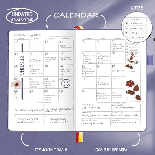 Undated Luxurious Weekly & Monthly Planner to Increase Productivity Hit Your Goals, Organizer Notebook Gratitude Journal Time Management Start Anytime, A5, Lasts 1 Year - Image 3