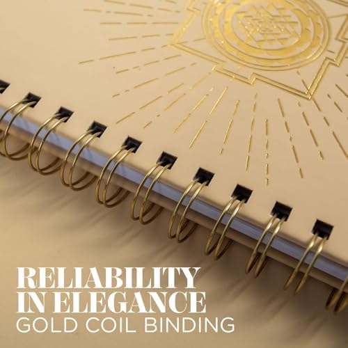 Selfish Club 369 Manifestation Journal – Vegan Leather Passion Planner with Gold Coil Binding – Affirmation & Daily Gratitude Journal with Gold Leaf Engraving – Self Care Journals for Men & Women A5 (Beige) - Image 4