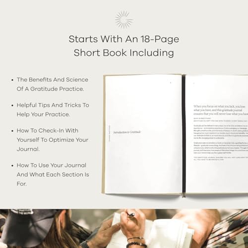 Gratitude Gifted 5-Minute Guided Gratitude Journal – Daily 180 Prompts, Self-Care & Mindfulness, Leather Hardcover, Undated to Foster Happiness, Wellness, Positivity for Men & Women - Image 4