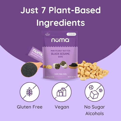 Mini Peanut Butter Black Sesame Bars – Vegan, Low Sugar, High Protein, Low Calorie, All Natural, Gluten Free – Crunchy Plant Based Snack – 3 Bags with 8 Individually Wrapped Pieces - Image 5