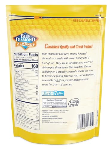 Blue Diamond Almonds Honey Roasted Snack Almonds, Honey Roasted, 1 Pound (Pack of 1) - Image 2