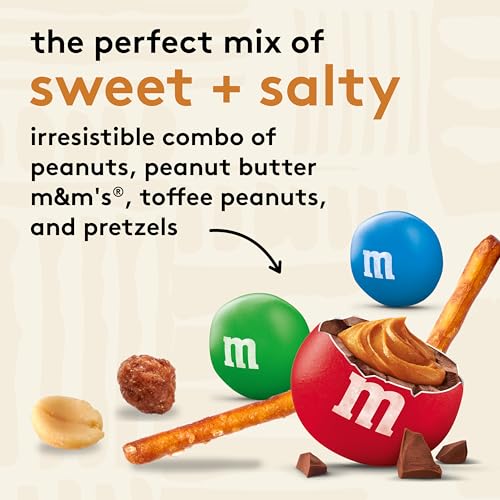Snak Club Peanut Butter Chocolate Trail Mix with Peanuts, Peanut Butter M&M’S, Toffee Peanuts, and Pretzels, 11 oz Resealable Bag - Image 4