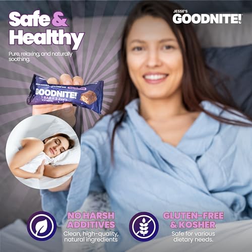 GOODNITE! Sleep Bars – Proprietary Blend with 10mg Melatonin & L-Theanine – Vegan, Gluten-Free, Kosher – Dark Chocolate Protein Snack for Restful Sleep a good night of rest. – 6 Pack - Image 5