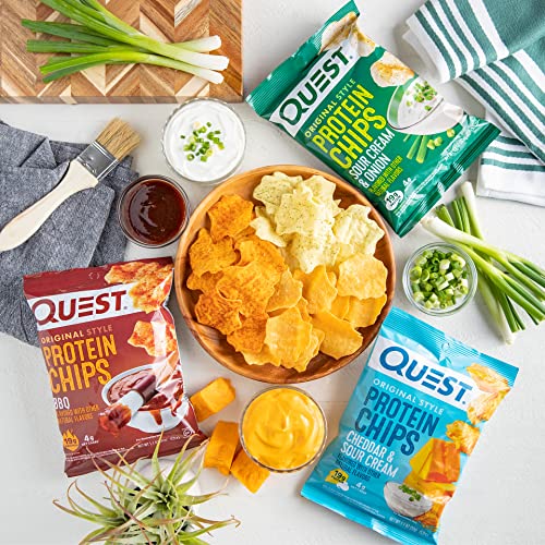 Quest Nutrition Protein Chips Variety Pack, BBQ, Cheddar & Sour Cream, Sour Cream & Onion, High Protein, Low Carb, 1.1 oz (Pack of 12) - Image 6
