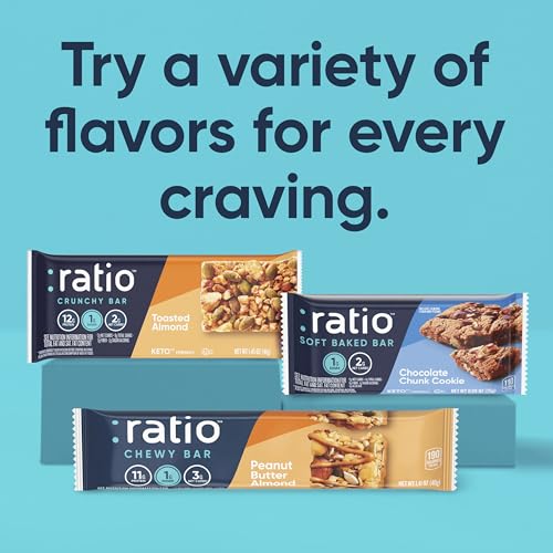 Ratio Soft Baked Bars, Chocolate Brownie, 1g Sugar, Keto Friendly, 5.34 oz (6 Bars) - Image 7