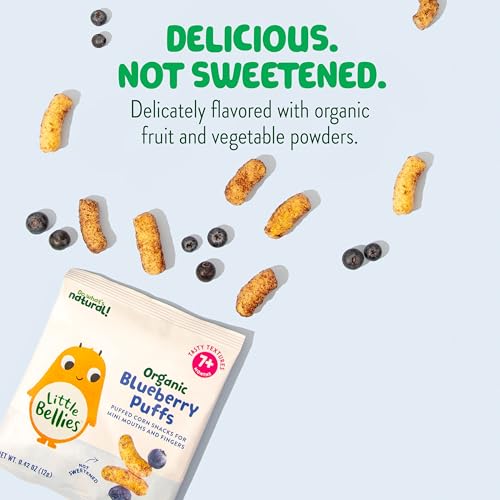 Little Bellies Organic Blueberry Puffs Baby Snack (Pack of 18 x 0.42 oz Individual Packs) - Image 6