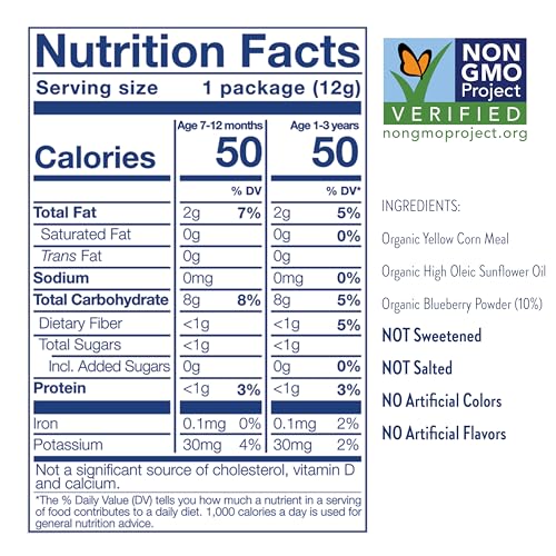 Little Bellies Organic Blueberry Puffs Baby Snack (Pack of 18 x 0.42 oz Individual Packs) - Image 4