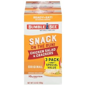 Bumble Bee Snack on the Run Chicken Salad with Crackers Kit, Ready to Eat, Spoon Included - Shelf Stable & Convenient Protein Snack, 3.5 Ounce (Pack of 3)