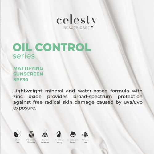 Clesty Beauty Oil-Control Sunscreen SPF 30 – Lightweight, Non-Greasy Sunscreen for Oily Skin, 2 oz Matte Moisturizing Cream with Broad Spectrum UVA And UVB Beauty Sun Protection - Image 5