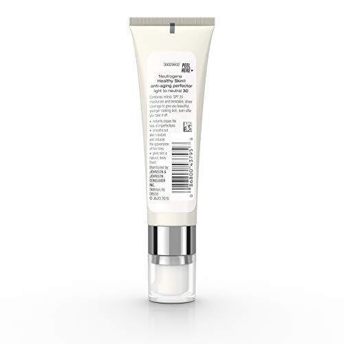 Neutrogena Retinol Treatment & Tinted Facial Moisturizer, Healthy Skin Anti-Aging Perfector, Broad Spectrum SPF 20 Sunscreen & Titanium Dioxide, Blendable Sheer Coverage, 30 Light to Neutral, 1 fl. Oz - Image 10