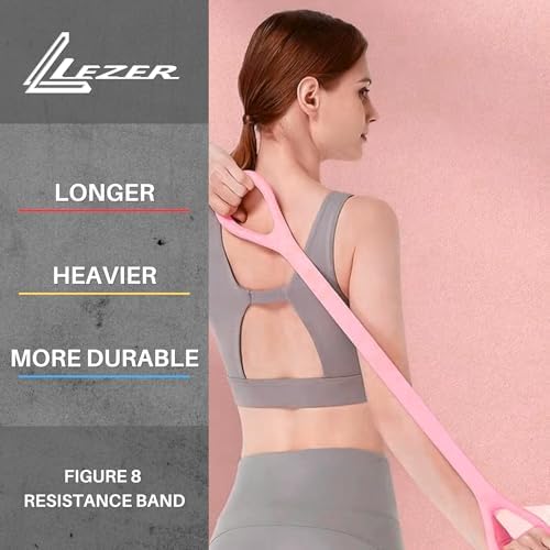 LEZER Figure 8 Resistance Band, Fitness Elastic Rope, Execrise Workout for Arm, Back, Chest and Shoulder, Yoga, Pilates, Stretching, Physical Therapy Equipment - Image 2