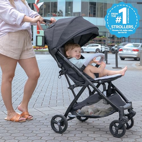 Summer Infant Ingenuity 3Dquickclose CS+ Compact Fold Stroller – Lightweight Stroller with Oversized Canopy, Extra-Large Storage and Compact Fold, Gray - Image 2