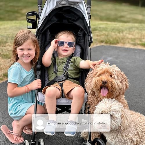 Jeep AdventureGlyde Stroller by Delta Children - Lightweight Travel Stroller with Smoothest Ride & Compact Fold, 3-Position Recline, Extra Large Storage Basket, Black/Grey - Image 6
