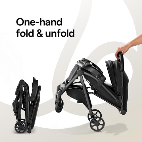 Mompush Lithe V2 Lightweight Travel Stroller, Compact Foldable Baby Stroller with Travel Bag, One-Hand Fold Stroller, Snack Tray, Mechanical Recline Seat, Airplane-Ready, UPF 50+ Canopy & Rain Cover - Image 4