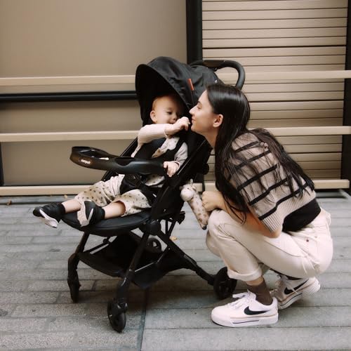 Mompush Lithe V2 Lightweight Travel Stroller, Compact Foldable Baby Stroller with Travel Bag, One-Hand Fold Stroller, Snack Tray, Mechanical Recline Seat, Airplane-Ready, UPF 50+ Canopy & Rain Cover - Image 7