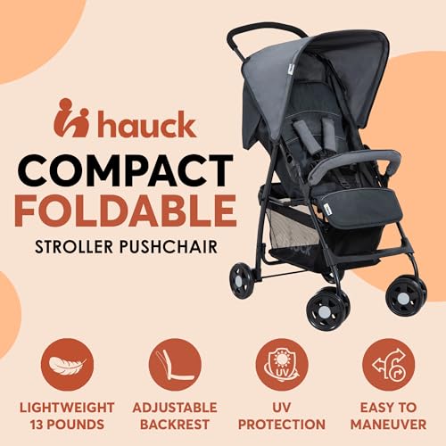 hauck Lightweight and Compact Travel Baby/Toddler Foldable Stroller, Sport, Charcoal/Stone - Image 3