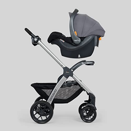 Chicco Bravo 3-in-1 Trio Travel System, Bravo Quick-Fold Stroller with KeyFit 30 Infant Car Seat and Base, Car Seat and Stroller Combo | Camden/Black - Image 5