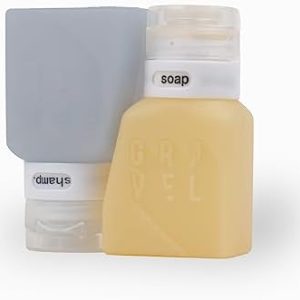 Gravel Travel Bottles 3oz (2-Pack) – Leakproof, BPA-Free, TSA Approved with Label System (Honey & Glacier)