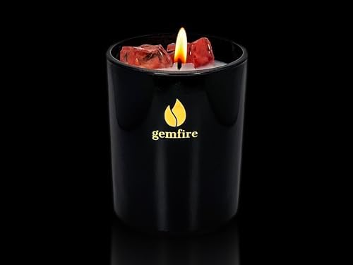 GemFire Organic Scented Crystal Candle - Garnet Gemstone, January Birthstone Gift - Capricorn or Aquarius Zodiac Sign - Natural Soy Wax & Beeswax - Long-Burn for Aromatherapy, Meditation, Relaxation - Image 2