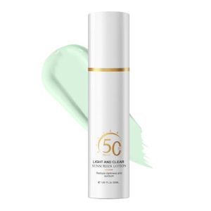 Face Sunscreen SPF 50, Invisible Broad Spectrum SPF + Makeup-Gripping Primer, Reef Safe Sunscreen With No White Cast, Oil Free & Oxybenzone Free, For All Skin Types & Skin Tones, 1.69FL Oz