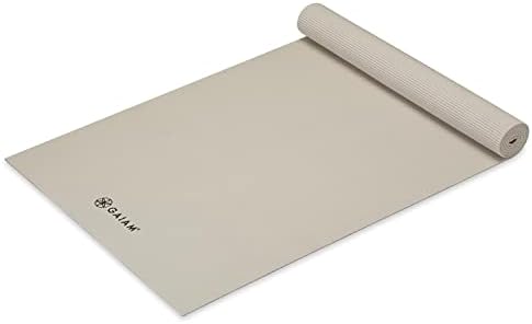 Gaiam Yoga Mat - Premium 5mm Solid Thick Non Slip Exercise & Fitness Mat for All Types of Yoga, Pilates & Floor Workouts (68" x 24" x 5mm)