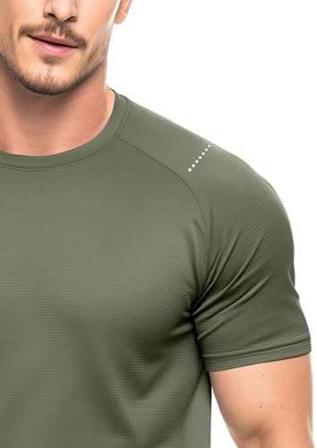 Zengjo Mens Workout Shirts Quick Dry Short Sleeve Athletic Tee Moisture Wicking Top for Running Gym Fitness Training - Image 3