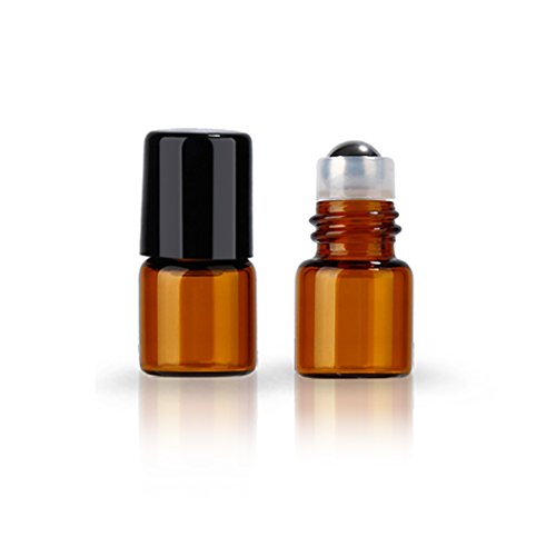 Round Hard Shell Case for 1/4 5/8 DRAM Micro Mini Roll-on Glass Bottles with Metal Roller Balls - Refillable Aromatherapy Essential Oil Roll On (HOLDS 12 VIALS) (1ML Mix bottle) - Image 5