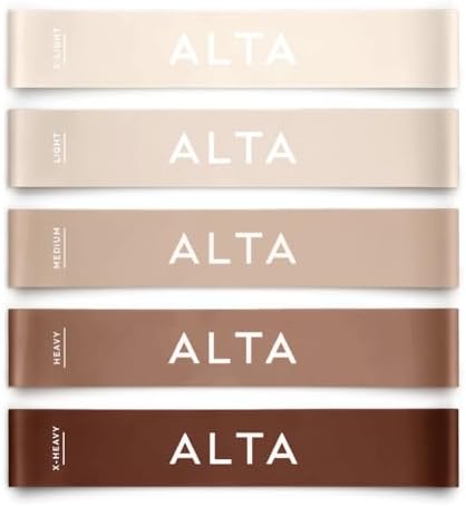 ALTA Mini Loop Bands for Exercise - Premium Durable Latex - Small Resistance Bands for Women, Booty Bands for Working Out, Leg Stretch Loops for Physical Therapy, Pilates Exercise Mini Bands Set