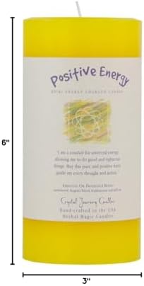 6" X 3" Crystal Journey Herbal Magic Reiki Charged Pillar Candle - Positive Energy - Image 2