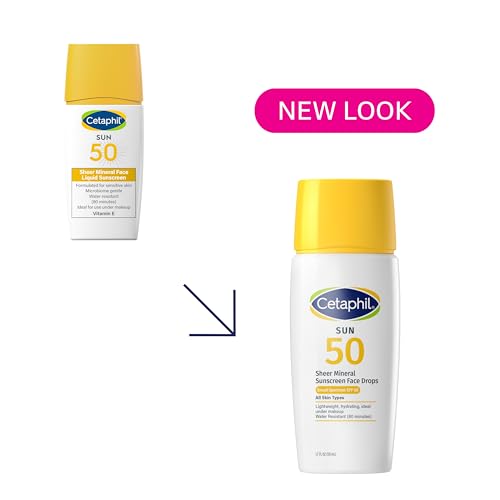 Cetaphil Sheer Mineral Liquid Sunscreen for Face, 100% Mineral UVA/UVB Filters, Zinc Oxide Broad Spectrum SPF 50 Formulated for Sensitive Skin, Unscented, 1.7 Fl Oz - Image 2