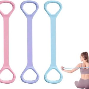 Figure 8 Resistance Bands for Yoga Pilates and Fitness Elastic Stretching Resistances Band for Arms, Back, Shoulders, and Chest Workouts, Versatile Pilates Equipment for Women and Men (3 Pack)