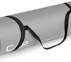 CAP Barbell 1/2-Inch High Density Exercise Yoga Mat with Strap | Multiple Options