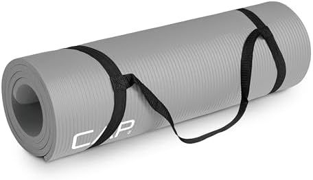 CAP Barbell 1/2-Inch High Density Exercise Yoga Mat with Strap | Multiple Options