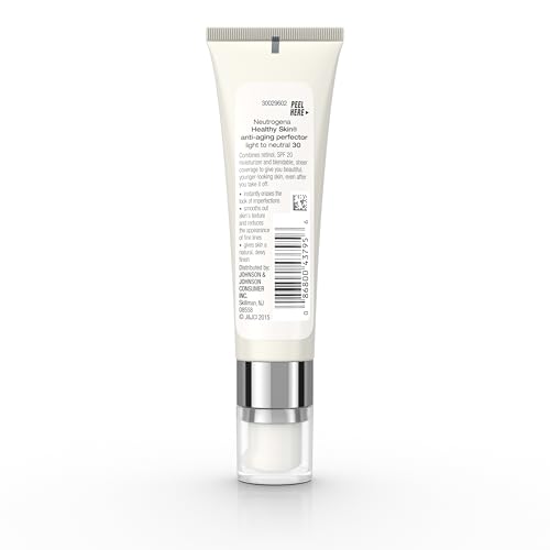 Neutrogena Retinol Treatment & Tinted Facial Moisturizer, Healthy Skin Anti-Aging Perfector, Broad Spectrum SPF 20 Sunscreen & Titanium Dioxide, Blendable Sheer Coverage, 30 Light to Neutral, 1 fl. Oz - Image 9