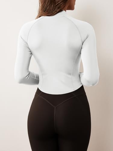 GYM RAINBOW Women's Zip Up Workout Jacket Lightweight Slim Fit Athletic Jacket Cropped Running Gym Tops with Thumb Holes - Image 3