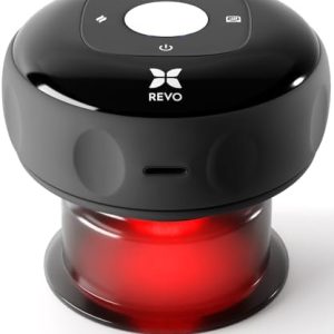 REVO The Original 4-in-1 Smart Cupping Therapy Massager, Red Light Therapy for Targeted Pain Relief, Knots, Aches, Muscle Soreness, Circulation & Tighter Skin, Portable Cupping Kit