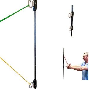 Kinetic Bands Space Saver Gym Resistance Bands Exercise Equipment for at Home Fitness Workout | Resistance Band Wall Anchor with 2 Rails, 2 Rail Cars