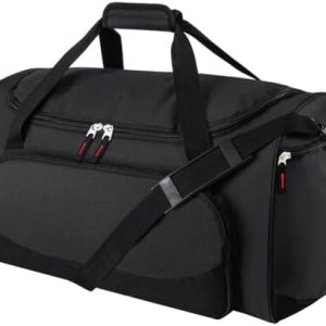 Gym Bag for Men - 55L Black Durable Large Duffle Bag for Travel, Workout, Fitness & Sport