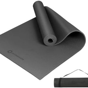 1/4 inch & 1/3 inch Thick Yoga Mat, High-Density Cushioning with Grip-Enhanced Surface for Yoga, Pilates & Home Workouts – Lightweight, Includes Carry Strap, 9 Colors