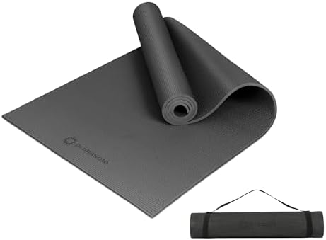 1/4 inch & 1/3 inch Thick Yoga Mat, High-Density Cushioning with Grip-Enhanced Surface for Yoga, Pilates & Home Workouts – Lightweight, Includes Carry Strap, 9 Colors