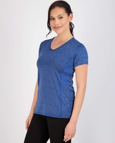 Real Essentials 5 Pack: Women's Dry Fit Short Sleeve V Neck Workout Top - Fitness Gym Athletic Yoga T-Shirt (Plus Available) - Image 2