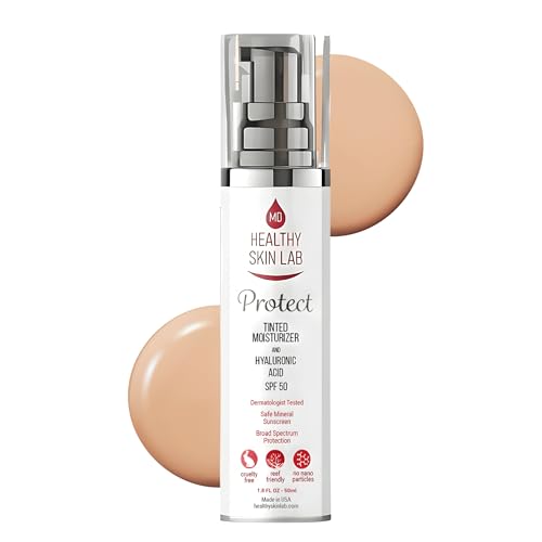Protect Tinted Moisturizer & Mineral Sunscreen SPF 50, Anti-Aging, Lightweight Makeup With Broad Spectrum UV Protection + Hyaluronic Acid, Dermatologist-Tested, All Skin Types, 1.8 oz - Image 9