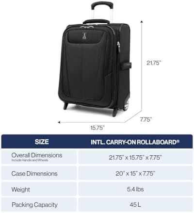 Travelpro Maxlite 5 Softside Expandable Upright 2 Wheel Carry on Luggage, Lightweight Suitcase, Men and Women, Black, Carry On 20-Inch - Image 6
