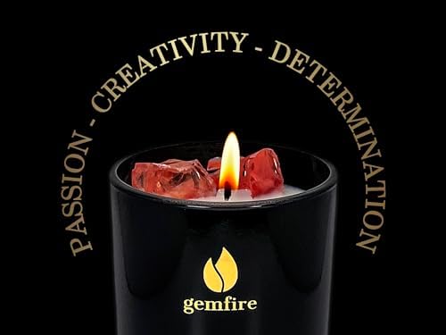 GemFire Organic Scented Crystal Candle - Garnet Gemstone, January Birthstone Gift - Capricorn or Aquarius Zodiac Sign - Natural Soy Wax & Beeswax - Long-Burn for Aromatherapy, Meditation, Relaxation - Image 6