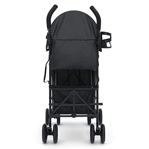 Jeep AdventureGlyde Stroller by Delta Children - Lightweight Travel Stroller with Smoothest Ride & Compact Fold, 3-Position Recline, Extra Large Storage Basket, Black/Grey - Image 9