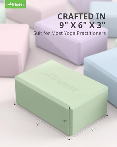 Trideer Yoga Blocks 2 Pack, Soft Non-Slip Foam Blocks with Beveled Edges for Alignment and Stretching in Yoga, Pilates, and Dance - Supportive, Lightweight, Odor Resistant, Latex-Free - Image 8