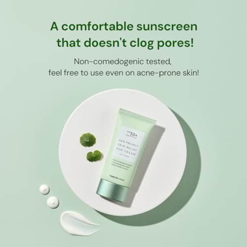 THANKYOU FARMER Sun Project Relief Sun Cream SPF50+ PA++++(50ml) - Centella Asiatica Extracts for Soothing, Reef Safe Sunscreen Travel Size - Image 4