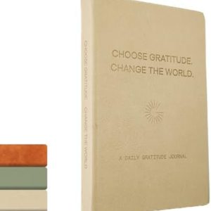 Gratitude Gifted 5-Minute Guided Gratitude Journal – Daily 180 Prompts, Self-Care & Mindfulness, Leather Hardcover, Undated to Foster Happiness, Wellness, Positivity for Men & Women
